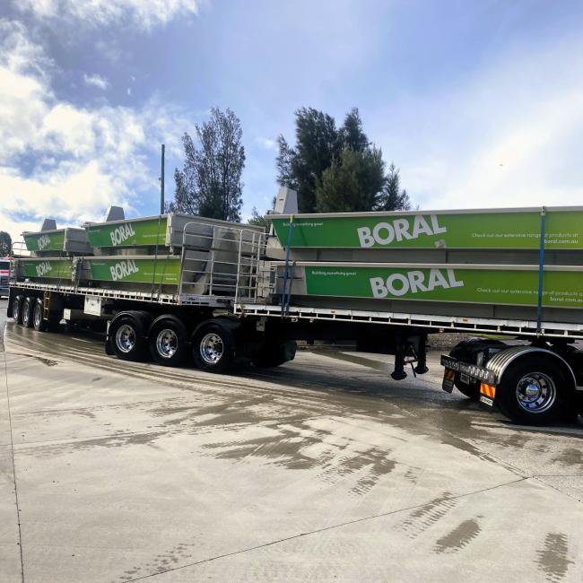 Wet Concrete Skip Bins loaded on Boral recycling truck