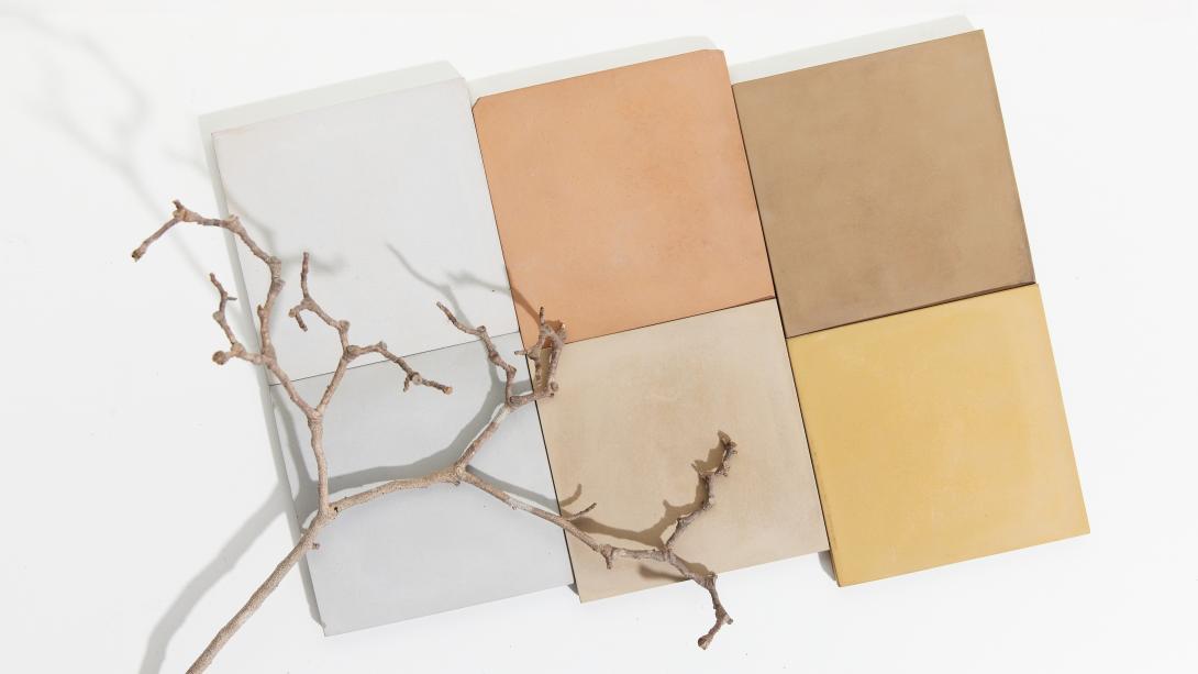 6 tiles of colori coloured concrete