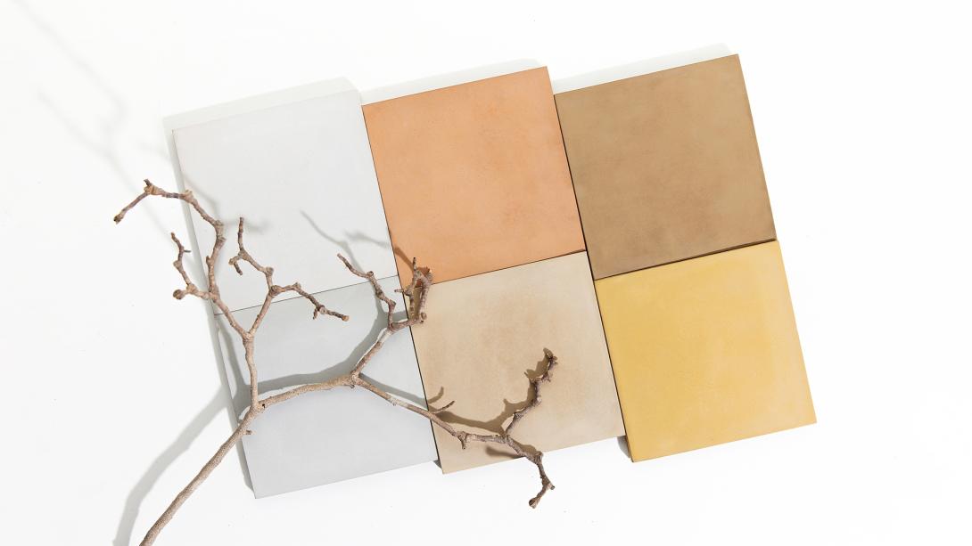 6 tiles of colori coloured concrete
