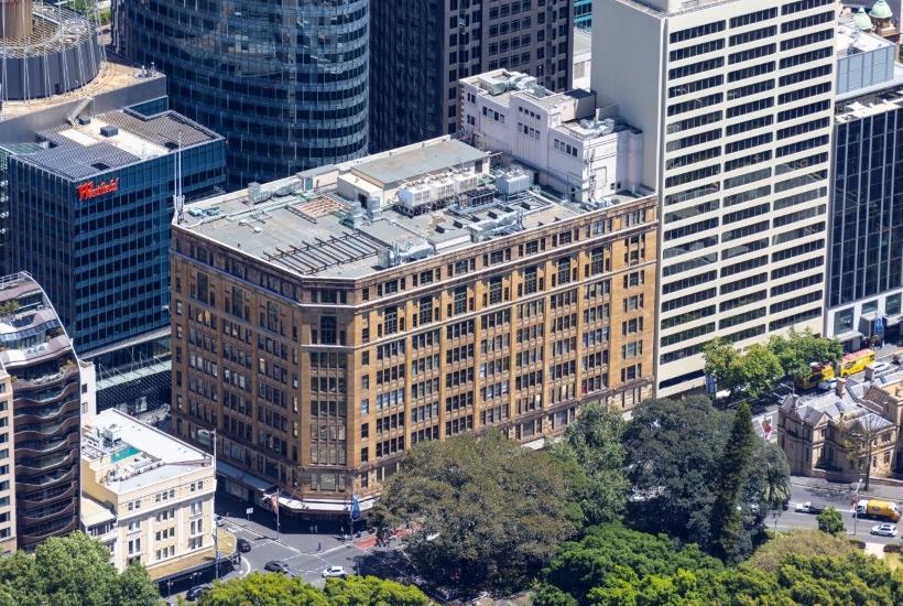 aerial view of historic david jones building