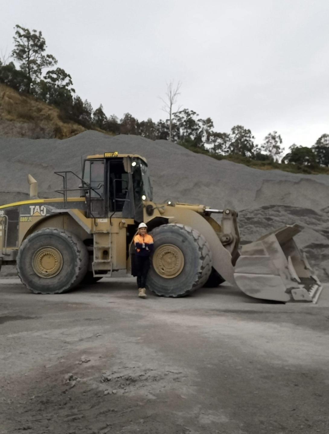 Rachel Jackson, Leading Hand, at Boral's West Burleigh Quarry with a loader