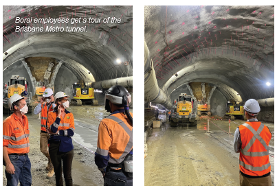 Boral employees get a tour of the Brisbane Metro tunnel