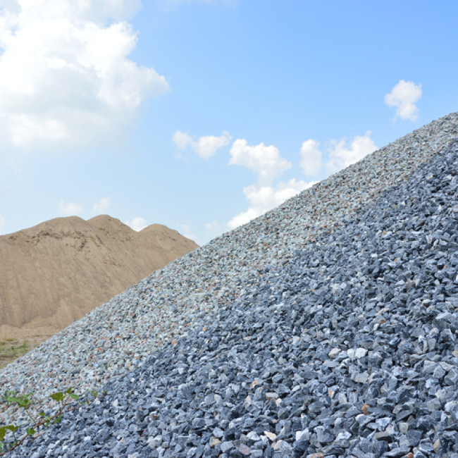 a mountain of gravel