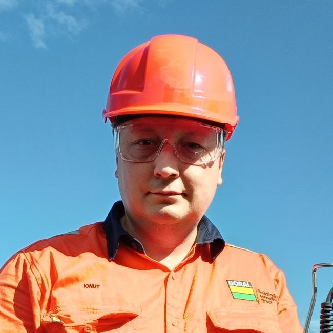 Boral employee in hard hat and PPE