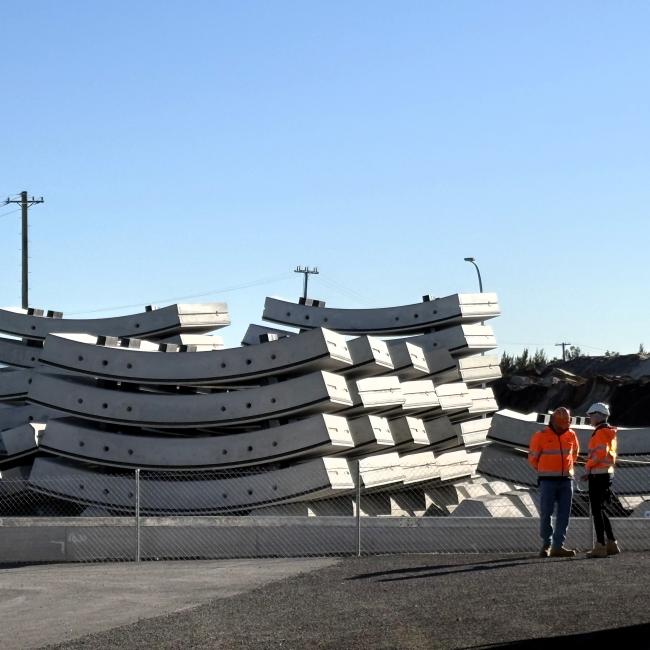the official opening of the Western Harbour Tunnel precasting facility at Emu Plains