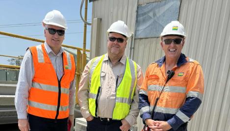 three men in high vis vests at Boral's Narangba quarry