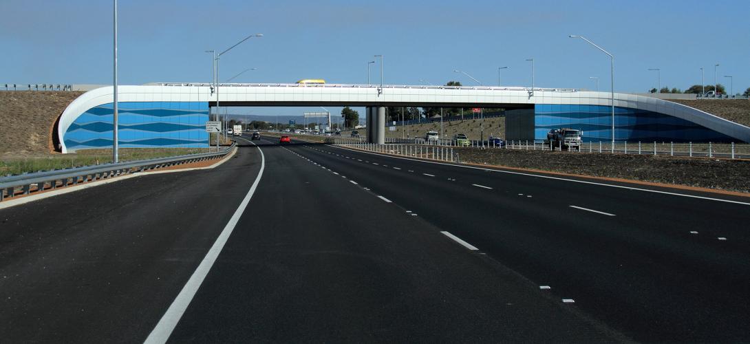Road paved with asphalt