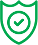 Icon of a shield with a check mark in the centre