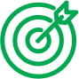 Icon of an arrow hitting a bullseye on a target