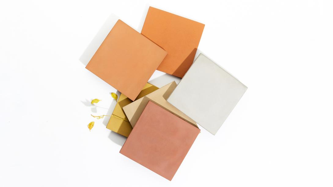 6 tiles of colori coloured concrete