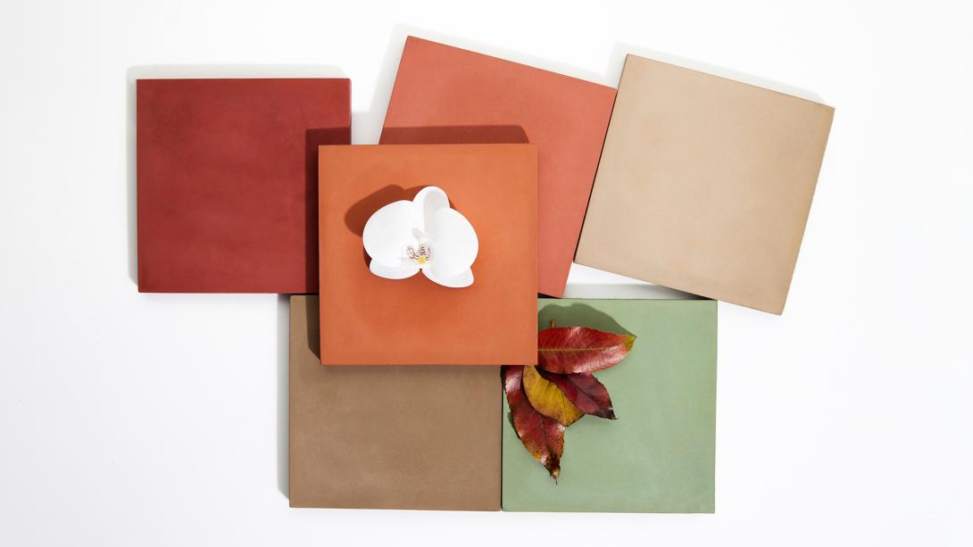 6 tiles of colori coloured concrete